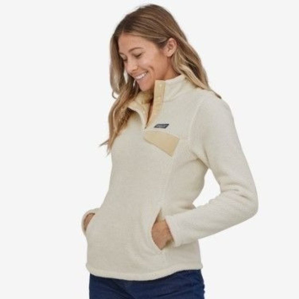 Patagonia Shirt Women's Size XS Cream Re-Tool Snap T Fleece Pullover STY25442